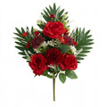 Cemetery Flowers for Grave, Outdoor Lily Chrysanthemum Hydrangea Rose Artificial Flowers Grave Flowers with Cemetery Vase, Lasting and Non-Bleed Colors