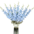 Baby blue artificial delphinium larkspur 8pcs 33.5in long stem for tall vase wedding decor