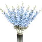 Baby blue artificial delphinium larkspur 8pcs 33.5in long stem for tall vase wedding decor
