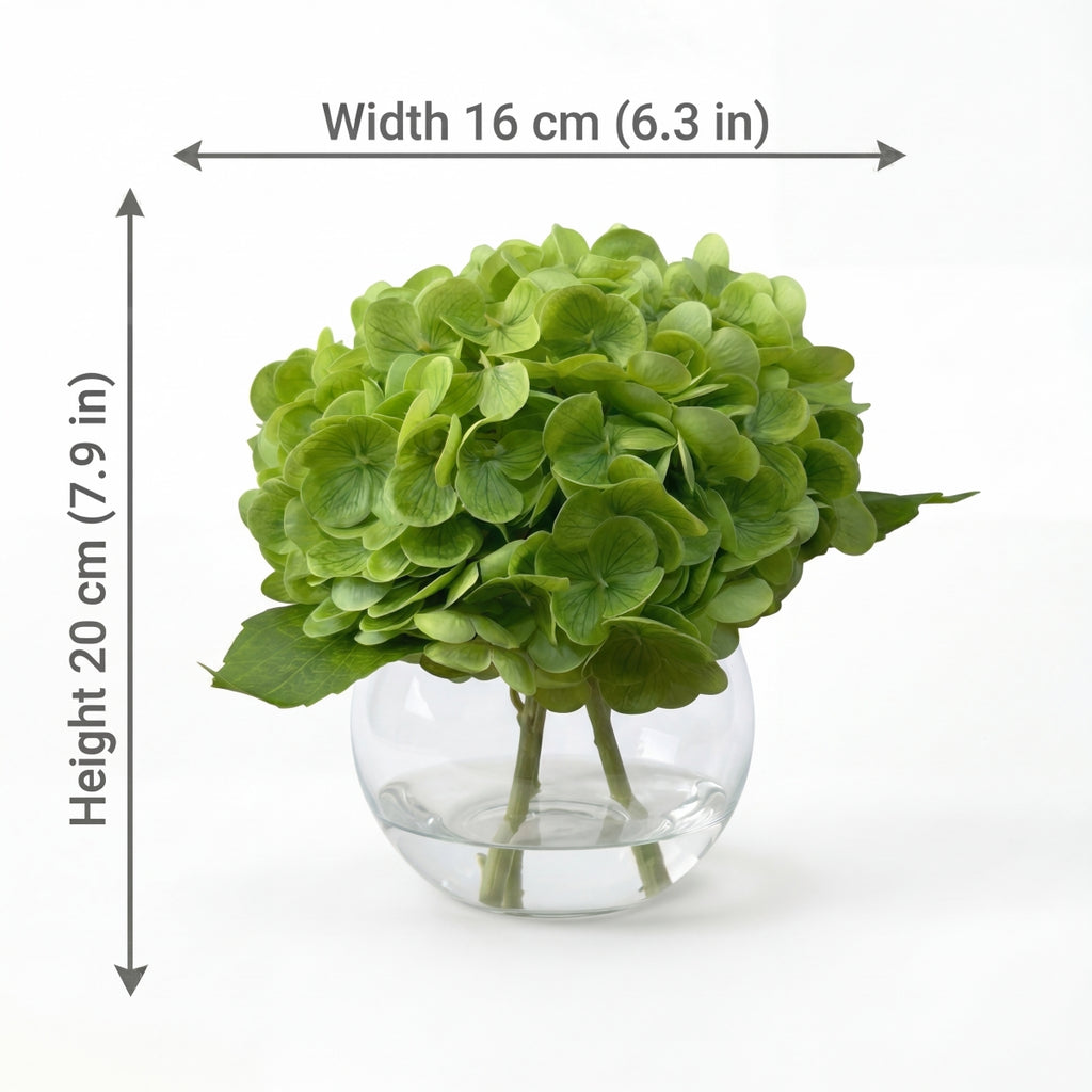Artificial Hydrangea Flowers in Vase | Premium Faux Hydrangea for Home Decor Coffee Table Wedding DIY