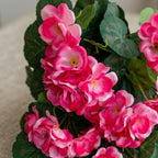 Close-up of lifelike morning glory hanging flower vine for faux cascading plant by IPOPU