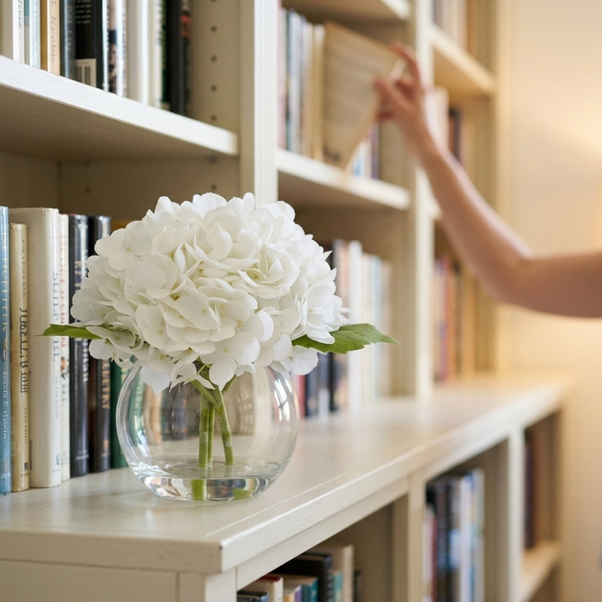 Artificial Hydrangea Flowers in Vase | Premium Faux Hydrangea for Home Decor Coffee Table Wedding DIY