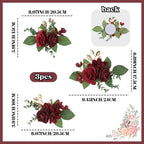 Cake Topper Flowers Set | 3PCS Faux Floral Cake Decorations for Wedding Birthday Baby Shower Anniversary