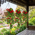 Morning glory hanging flower vine arranged for faux cascading plant by IPOPU