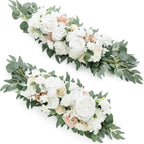 Beige artificial floral swag garland wedding arch table runner centerpiece decor
