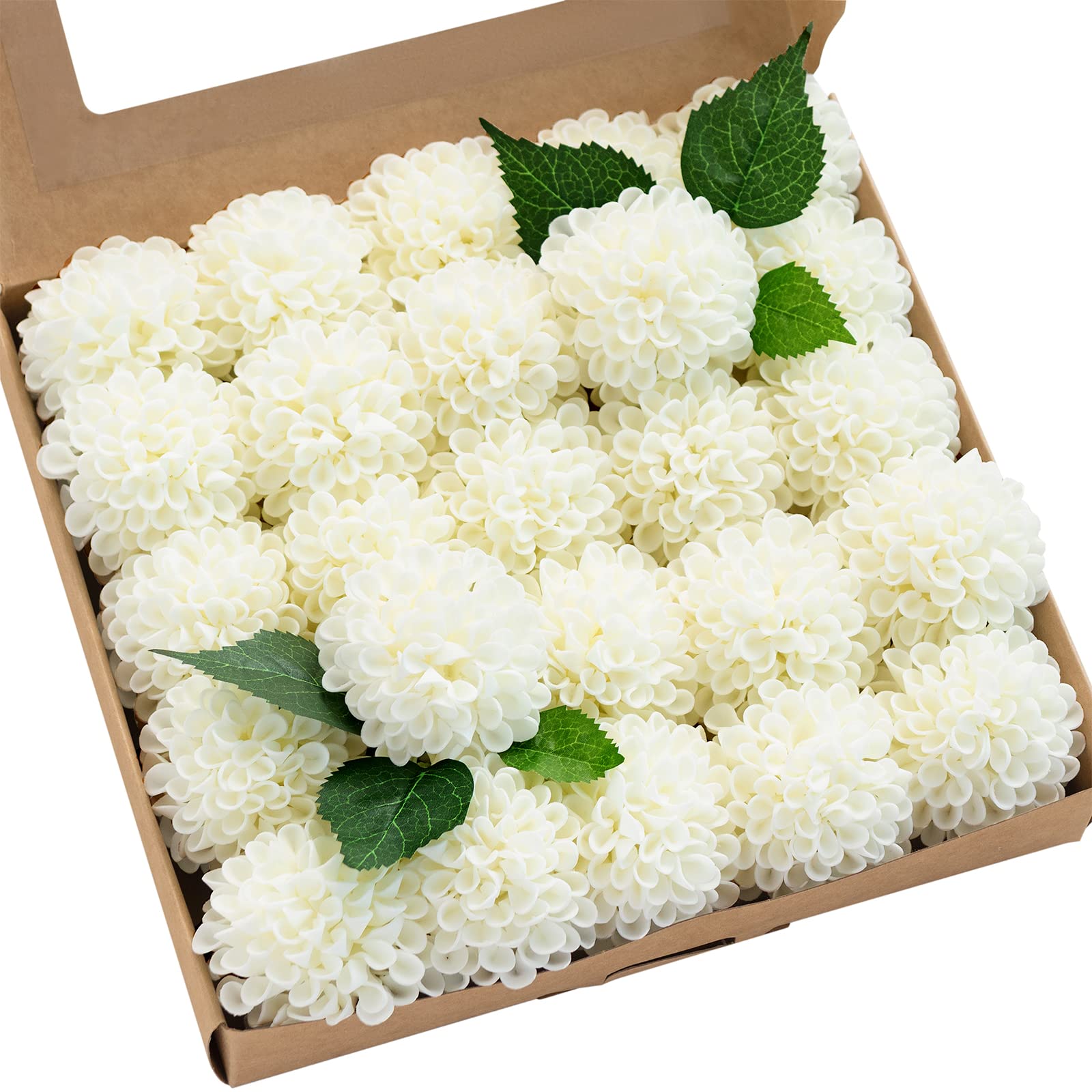 Beige foam artificial flowers 25pcs for wedding centerpiece graduation baby shower party decor