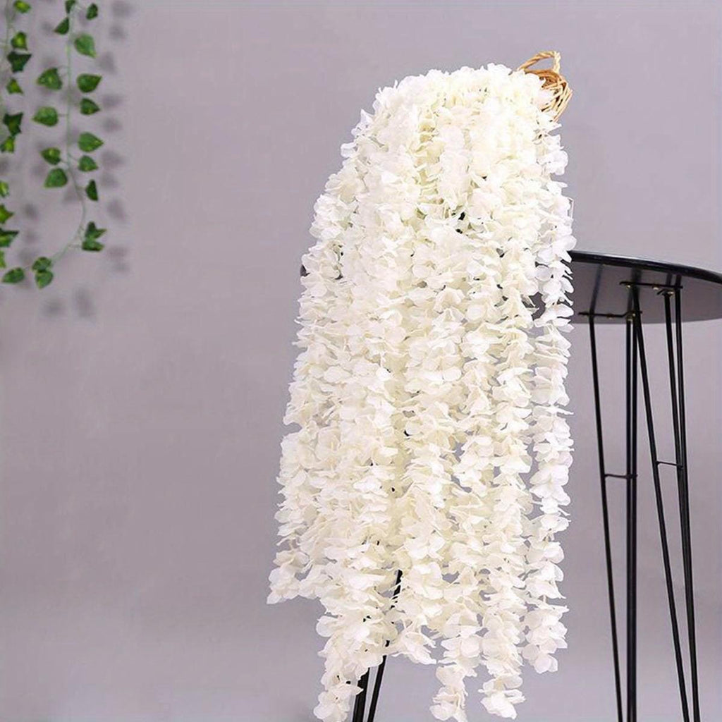 Beige artificial orchid hanging hydrangea vine set of 10 for wedding party home decor