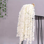 Beige artificial orchid hanging hydrangea vine set of 10 for wedding party home decor