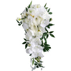 Beige artificial bridal wedding bouquet vintage floral for bride bridesmaid ceremony