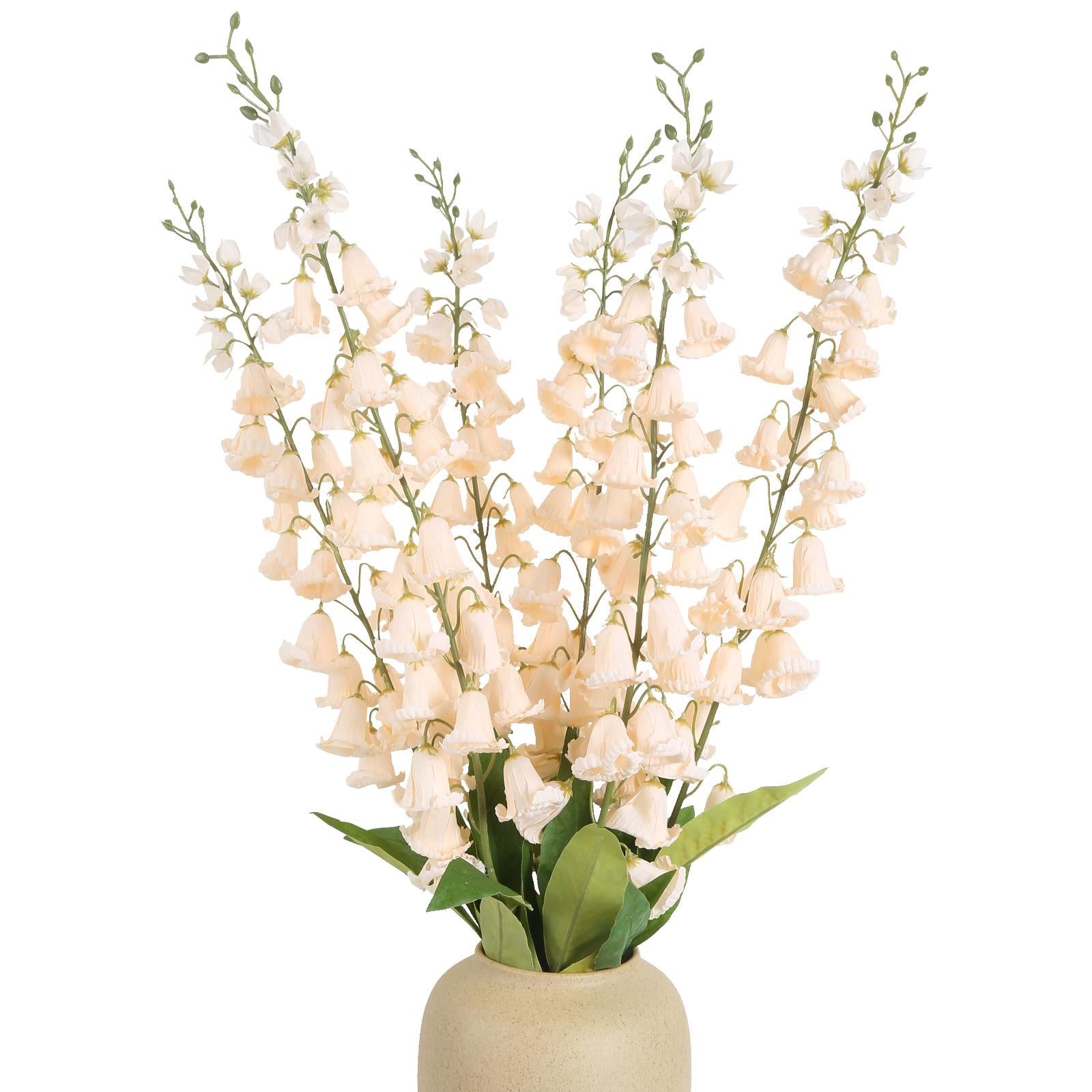 Beige artificial lily of the valley 6pcs 37in bouquet for wedding bridal party home decor