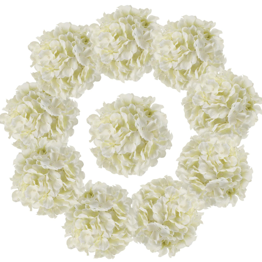 Beige artificial hydrangea flower heads 10pcs for wedding centerpiece bouquet DIY decor