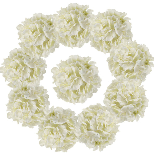 Beige artificial hydrangea flower heads 10pcs for wedding centerpiece bouquet DIY decor