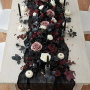 Black Eucalyptus Rose Garland – Gothic Vine, 5.9ft