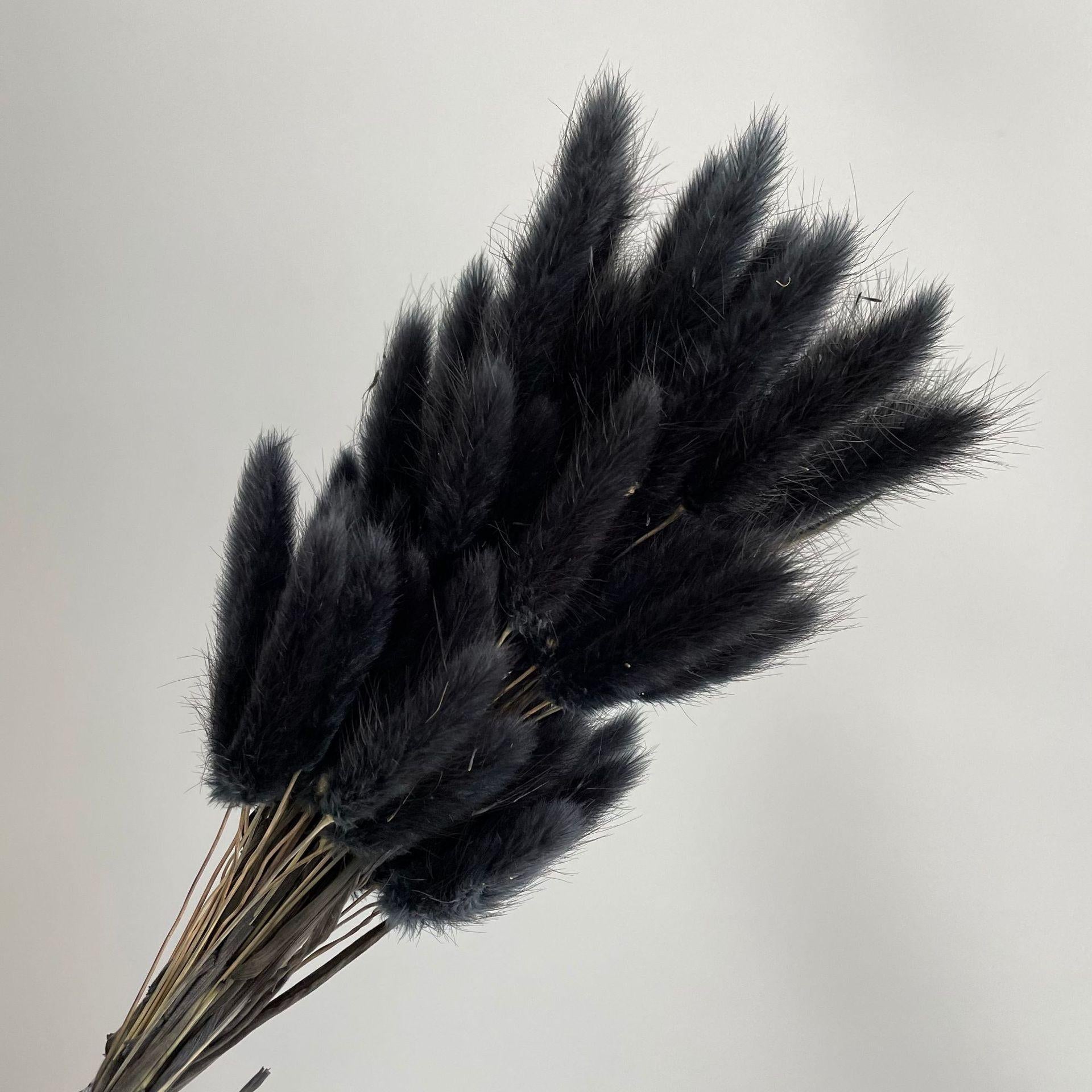 Black faux pampas grass set of 2 for boho home decor and photography props
