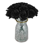 Black glitter rose bouquet 30pcs with stems for wedding party DIY crafts home decor
