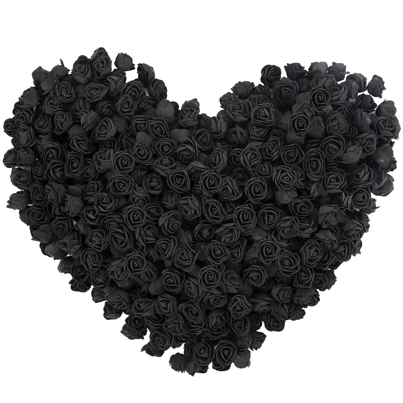 Black mini foam rose heads 500pcs bulk for DIY wedding bouquet baby shower party decor