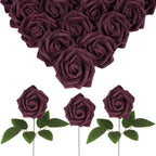Black purple foam fake roses 30pcs for DIY Halloween wedding party home decor