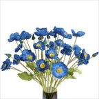 Blue handmade artificial faux blooms 10pcs for home wedding holiday DIY decor