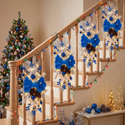 Blue Christmas Teardrop Swag Wreath
