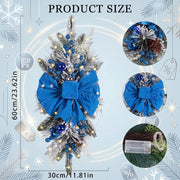 Blue Christmas Teardrop Swag Wreath