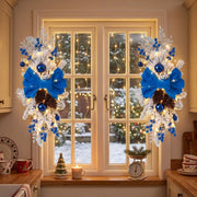 Blue Christmas Teardrop Swag Wreath