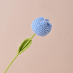 Blue handmade crochet tulip bouquet 8pcs for Mother's Day birthday anniversary home decor gift