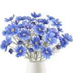 Blue artificial cosmos wildflowers 6pcs 24 inch for wedding party home kitchen decoration