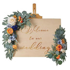 Blue Flowers for Wedding Welcome Sign & Arch for ceremony backdrop by IPOPU
