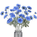 Blue faux ranunculus peony flowers 8pcs for wedding home decor table arrangements bridal shower