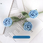 Blue handmade wool rose bouquet set of 2 romantic gift for special occasions
