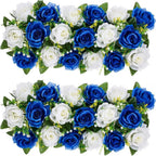 Blue artificial long rose flower centerpiece 2pcs for wedding reception party dining table decor