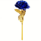 Blue handmade gold foil rose flower box romantic gift for Valentine's Day anniversary birthday her