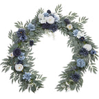 Blue artificial flower vine garland 5.9ft for wedding backdrop and ceremony decor
