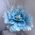 Blue large artificial chiffon peony flower for wedding and event decoration