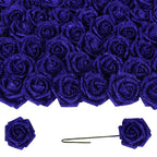 Blue glitter roses bouquet 50pcs with stems for DIY wedding Valentine's Day party home decor
