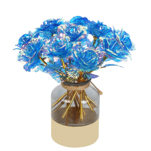 Blue galaxy rose artificial flowers 12pcs for Mother's Day Valentine's Day birthday wedding party