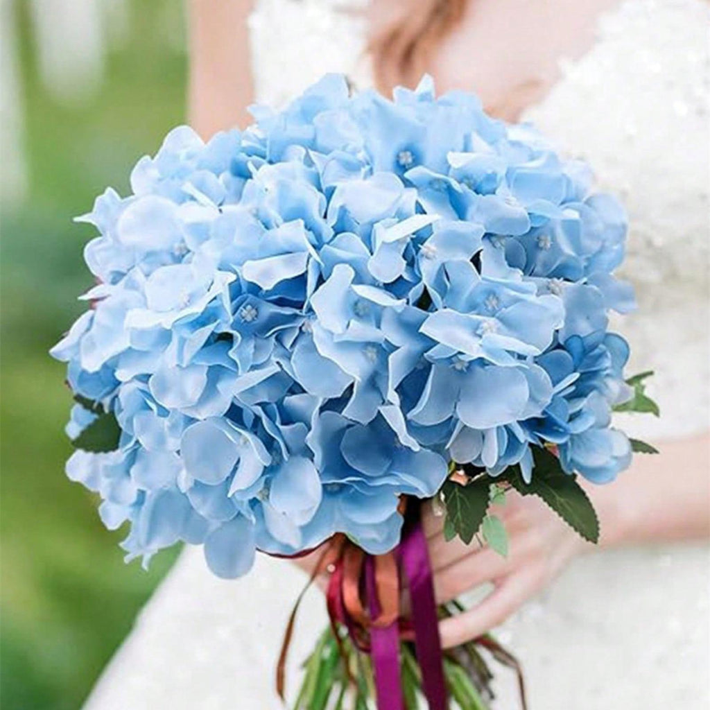 Blue artificial hydrangea 10pcs luxury DIY flowers for wedding party home decoration