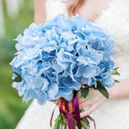 Blue artificial hydrangea 10pcs luxury DIY flowers for wedding party home decoration