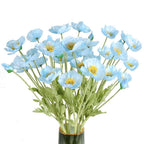 Blue handmade artificial faux blooms 10pcs for home wedding holiday DIY decor