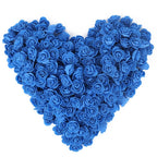 Blue mini foam rose heads 500pcs bulk for DIY wedding bouquet baby shower party decor