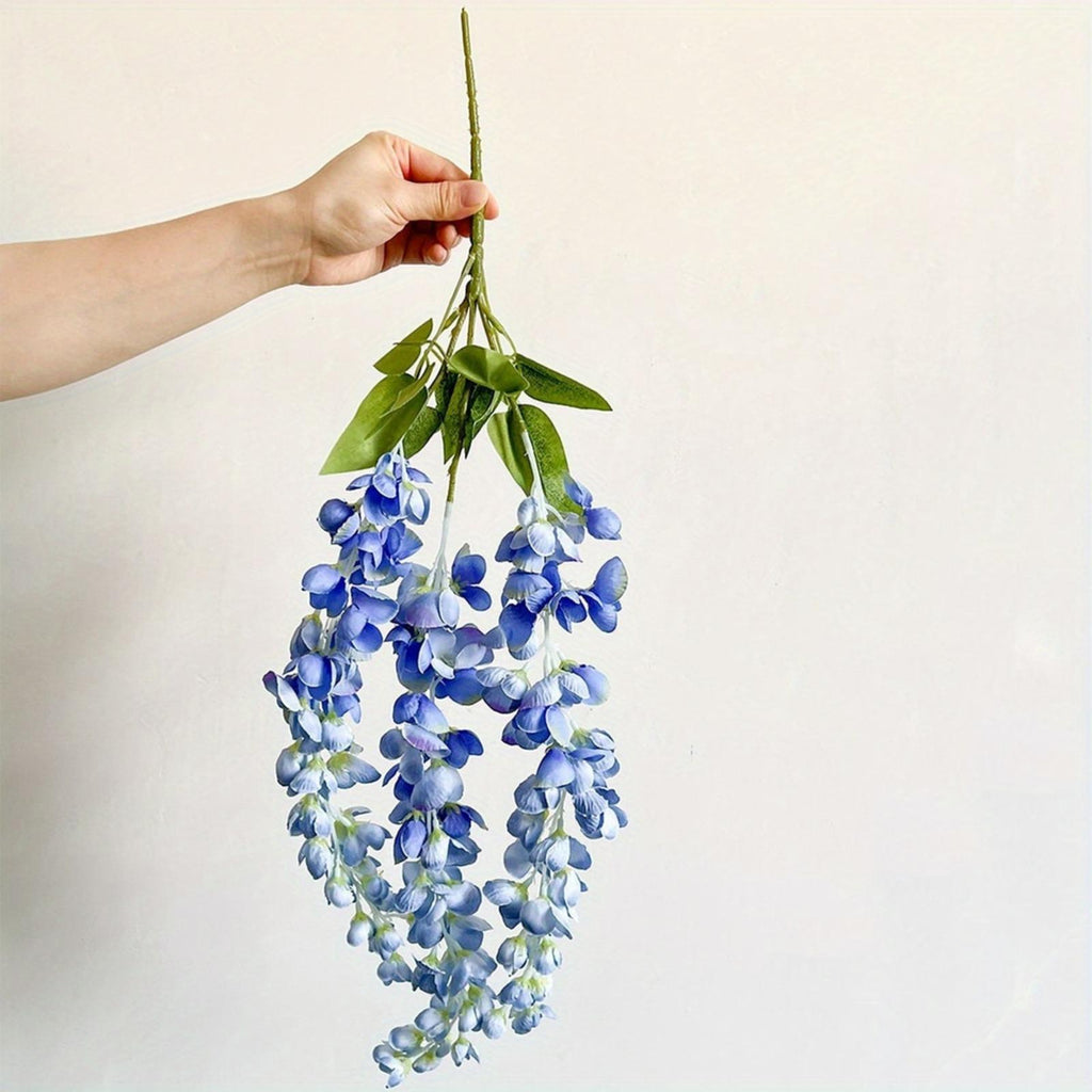 Blue artificial wisteria hanging flower garland 3 pack for wedding arch party backdrop home decor