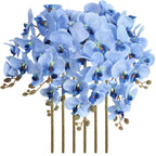 Blue Velvet Orchid Flowers 6pcs 38 Inch Long Stem for tall vase wedding by IPOPU