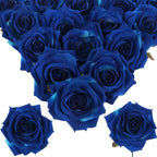 Blue artificial velvet roses 16pcs 4.3 inch for wedding bouquet centerpiece home decor