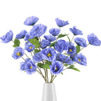 Blue artificial poppy flowers 6pcs 32 inch for wedding home party table centerpiece decoration