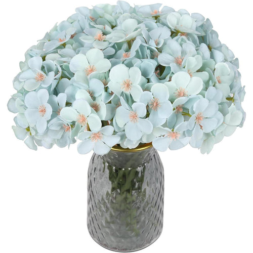 Blue artificial hydrangea bouquet 4 packs 28 stems for wedding centerpiece baby shower home decor