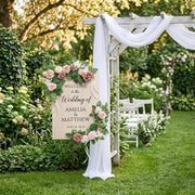 Boho Pink Rose Swag with White Blooms – 60cm