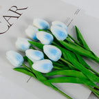 24PCS White Tulips Artificial Flowers Real Touch Tulips Flowers White Tulips Flowers for Home Table Decoration Wedding Bouquet Party Baby Shower Centerpieces Bridal Bouquet Decor