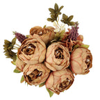 Brown Vintage Peonies and Hydrangeas Bouquet for wedding bridal cente by IPOPU