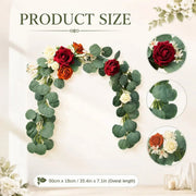 Burgundy Orange Ivory Rose Eucalyptus Wedding Garland – 35in
