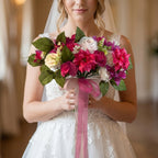 Pink Blush Rose & Peony Bouquet with Eucalyptus | Wedding Bridal Shower Home Decor